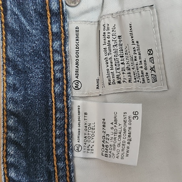 AG Adriano Goldschmied The Graduate Jeans Faded Distress Soft Sz36 Measure 38x29 - Picture 12 of 13
